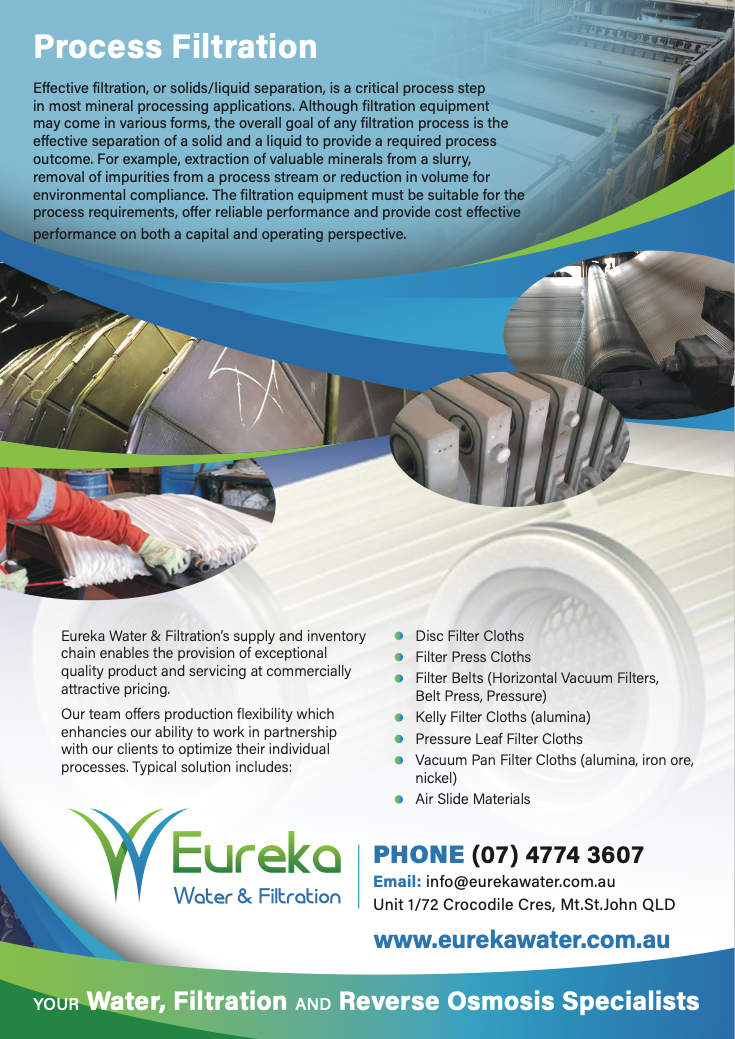 A flyer for a company called eureka water & plastics — Eureka Water & Filtration In Mount St John, QLD