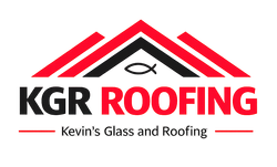KGR Roofing logo with red and black roof graphic and the text &ldquo;Kevin&rsquo;s Glass and Roofing&rdquo;