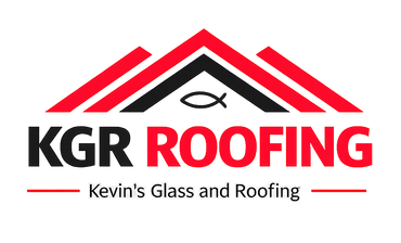 KGR Roofing logo with red and black roof graphic and the text &ldquo;Kevin&rsquo;s Glass and Roofing&rdquo;