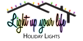 A logo for a company called light up your life holiday lights.