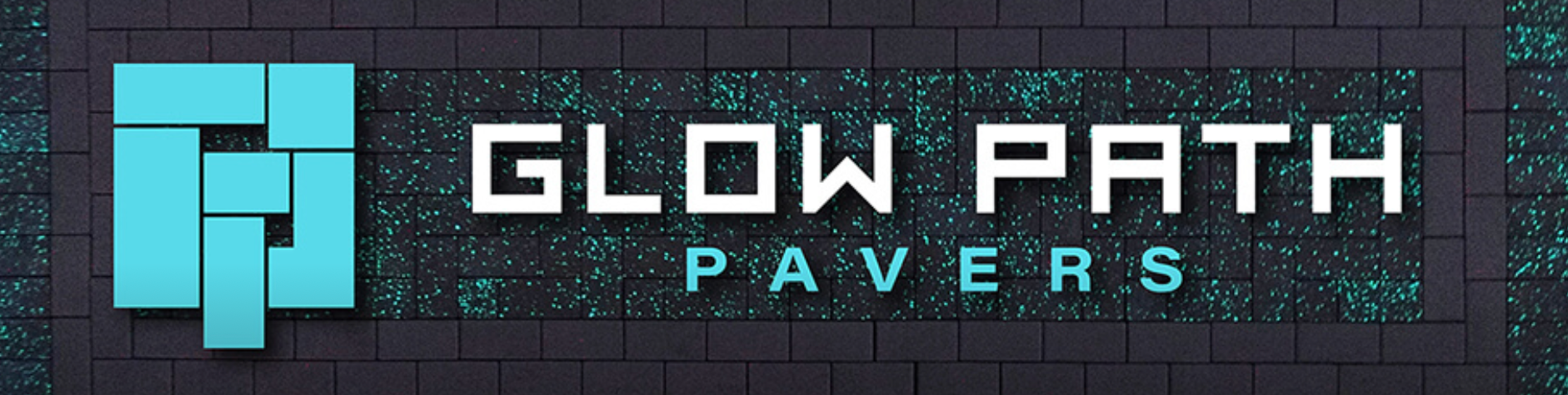 Glow path pavers logo on a brick wall