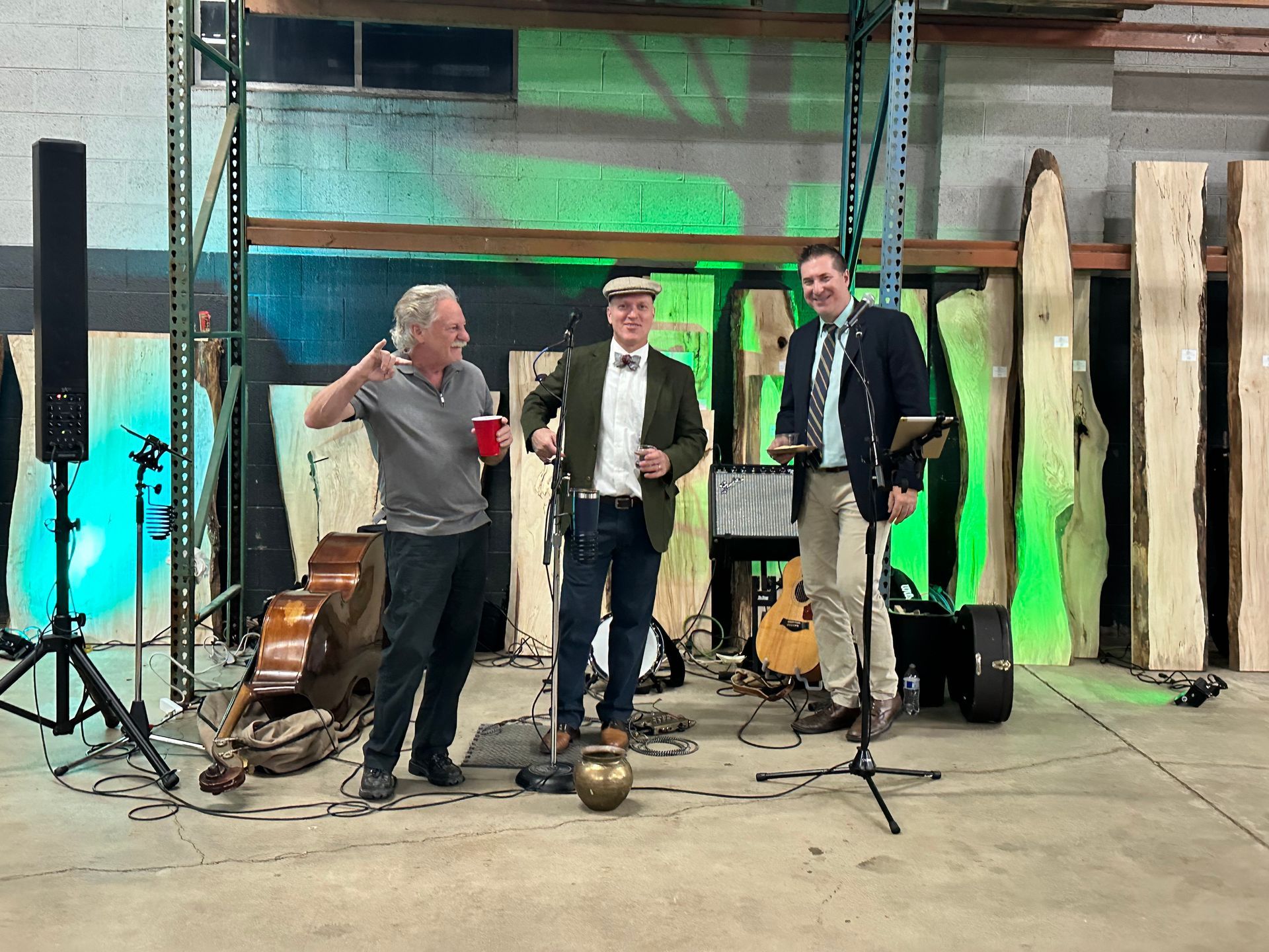 Event lighting at Detroit live edge in michigan. lighting around and behind the band playing music. 