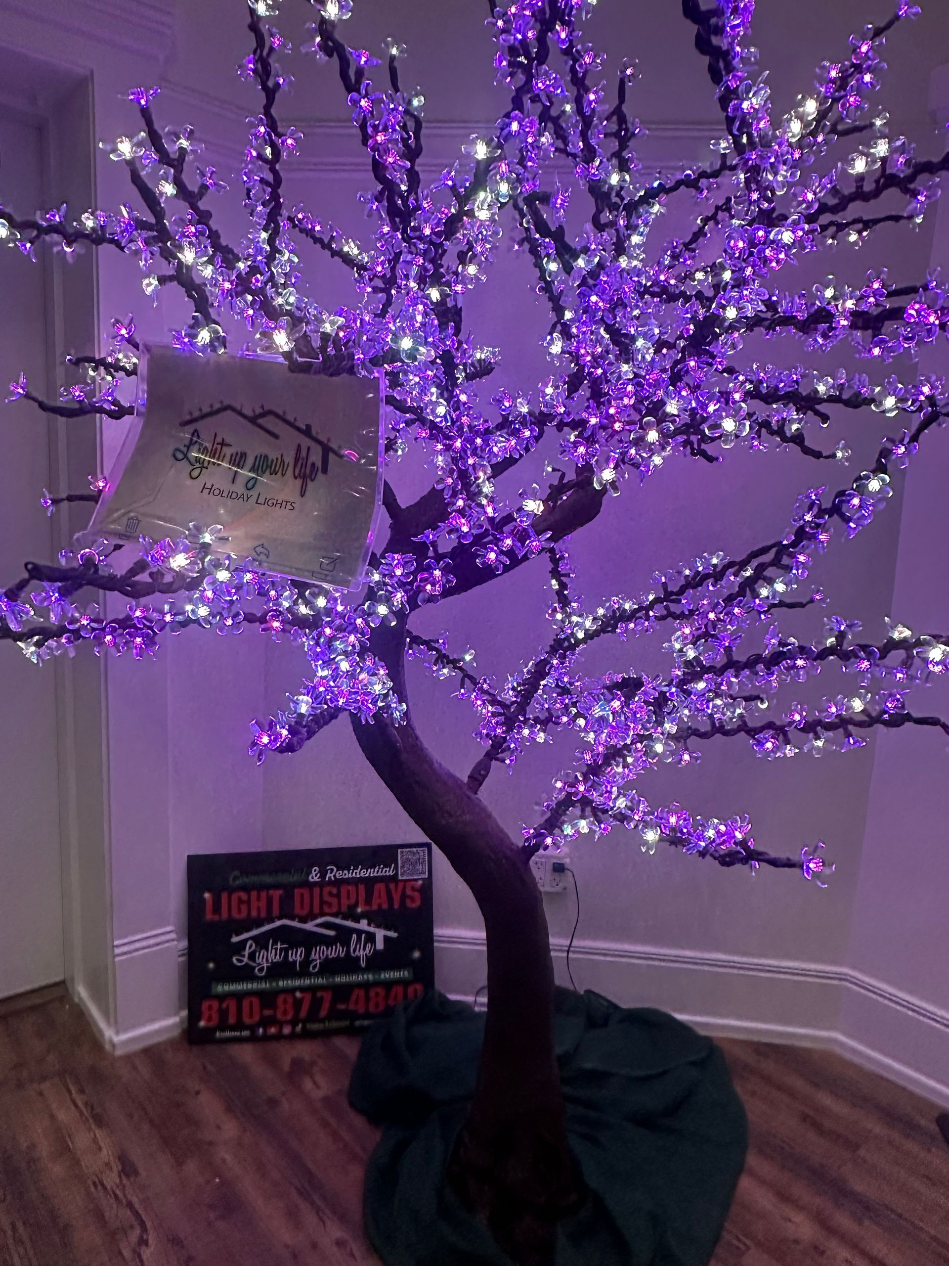Animated RGB tree that changes a million colors. large standup display. motif. best event lighting in michigan. 