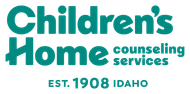 Logo for Children's Home counseling services in teal with 