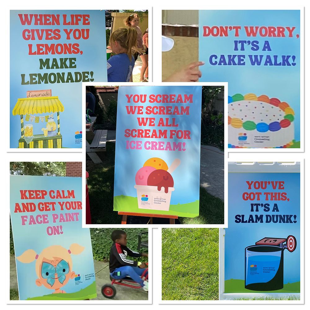 Colorful posters with positive messages like