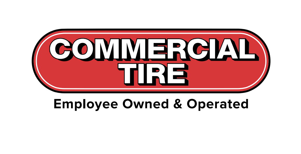 Commercial Tire logo: red oval with white text 