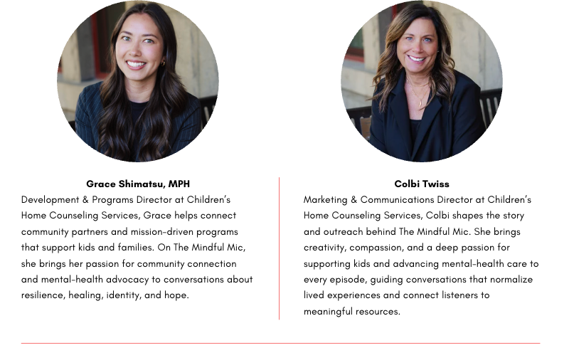 Two headshots: Grace Shimatsu, MPH, and Colbi Twiss, described below each.