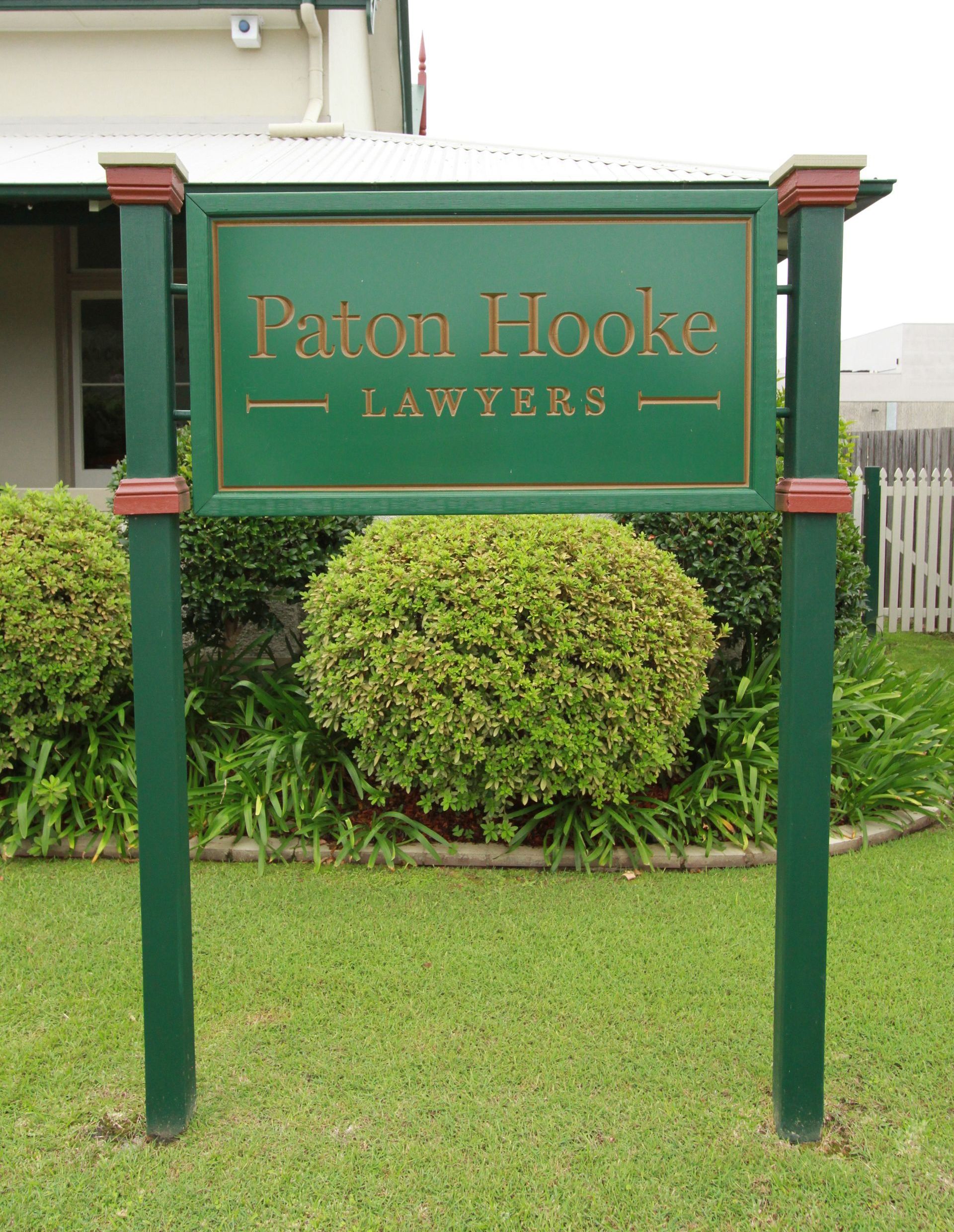 Green sign for 