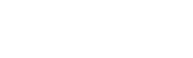 ENIKO Logo in white
serif letters in caps with a horizontal line above the letter o.