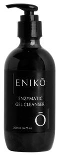 ENIKŌ Enzymatic Gel Cleanser, a gentle botanical gel cleanser in a black pump bottle.