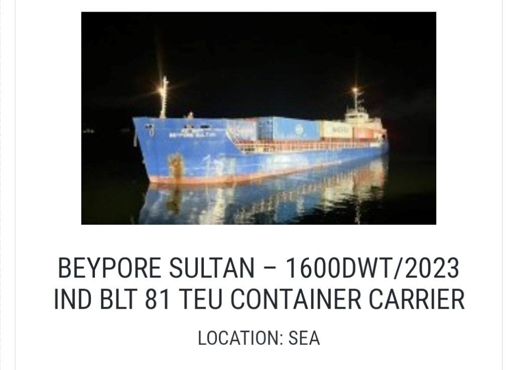 Blue cargo ship 