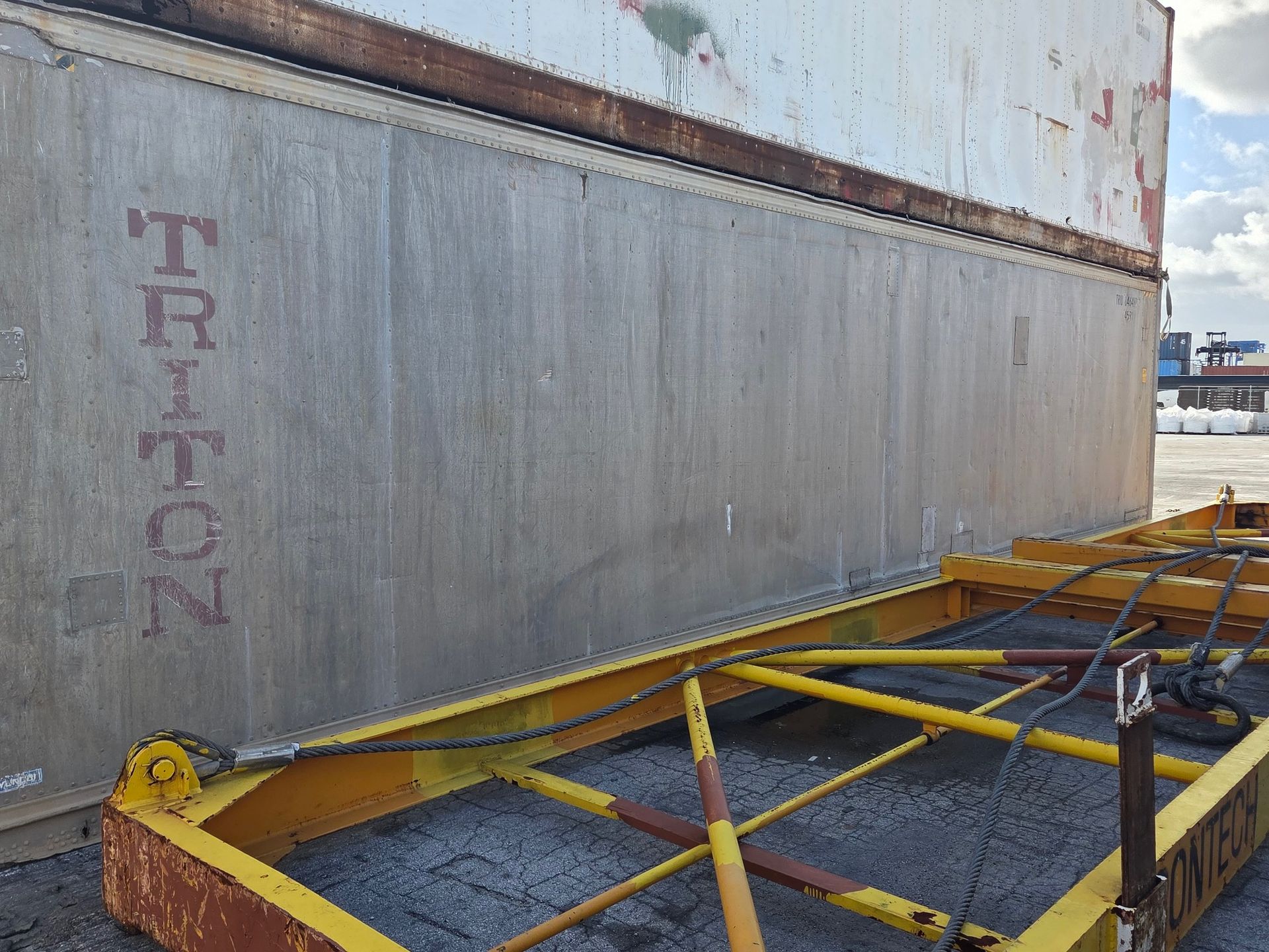 Side of a shipping container with 