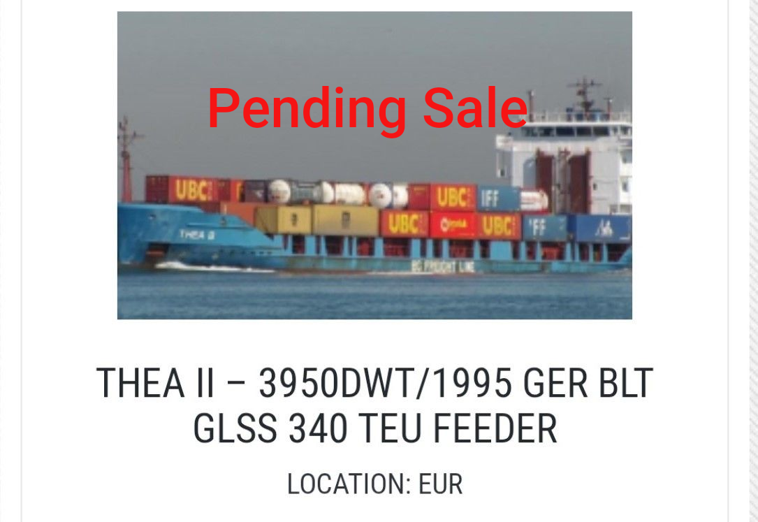 Cargo ship THEA II, a 340 TEU feeder vessel, with 