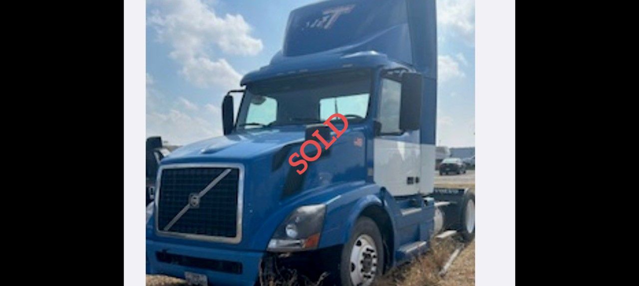 Blue semi-truck with 