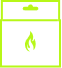 green outline illustration of envirologs 3 pack box of color-flame color packets