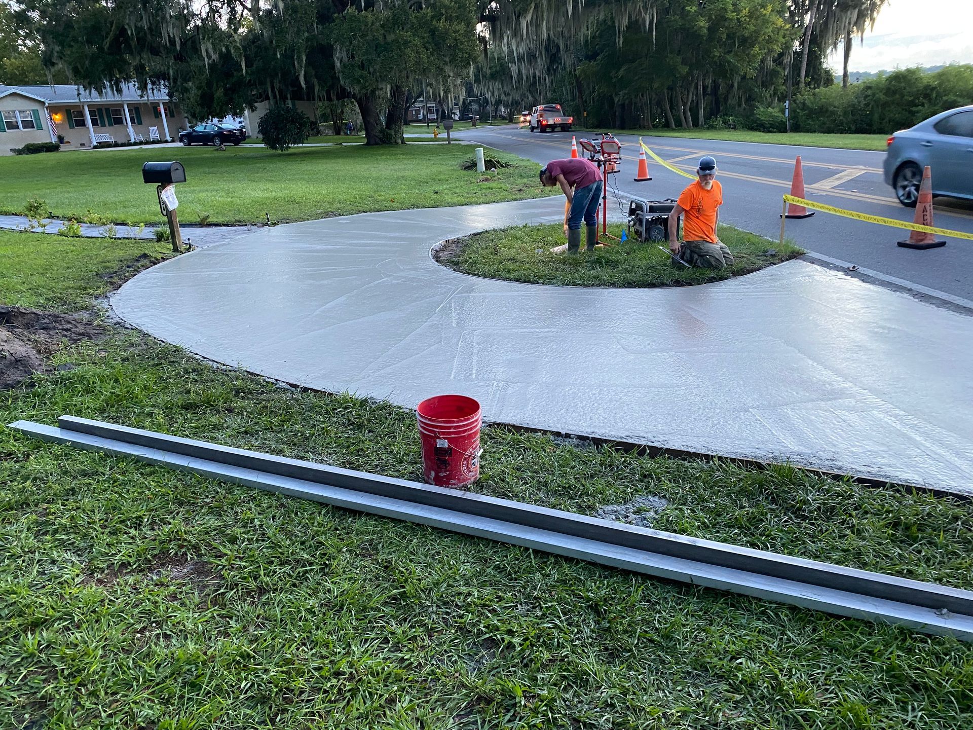 Concrete driveway
