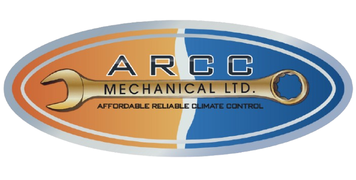 A logo for arcc mechanical ltd. with a wrench in the middle