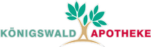 Ein Logo für eine Apotheke mit einem Baum und Blättern.