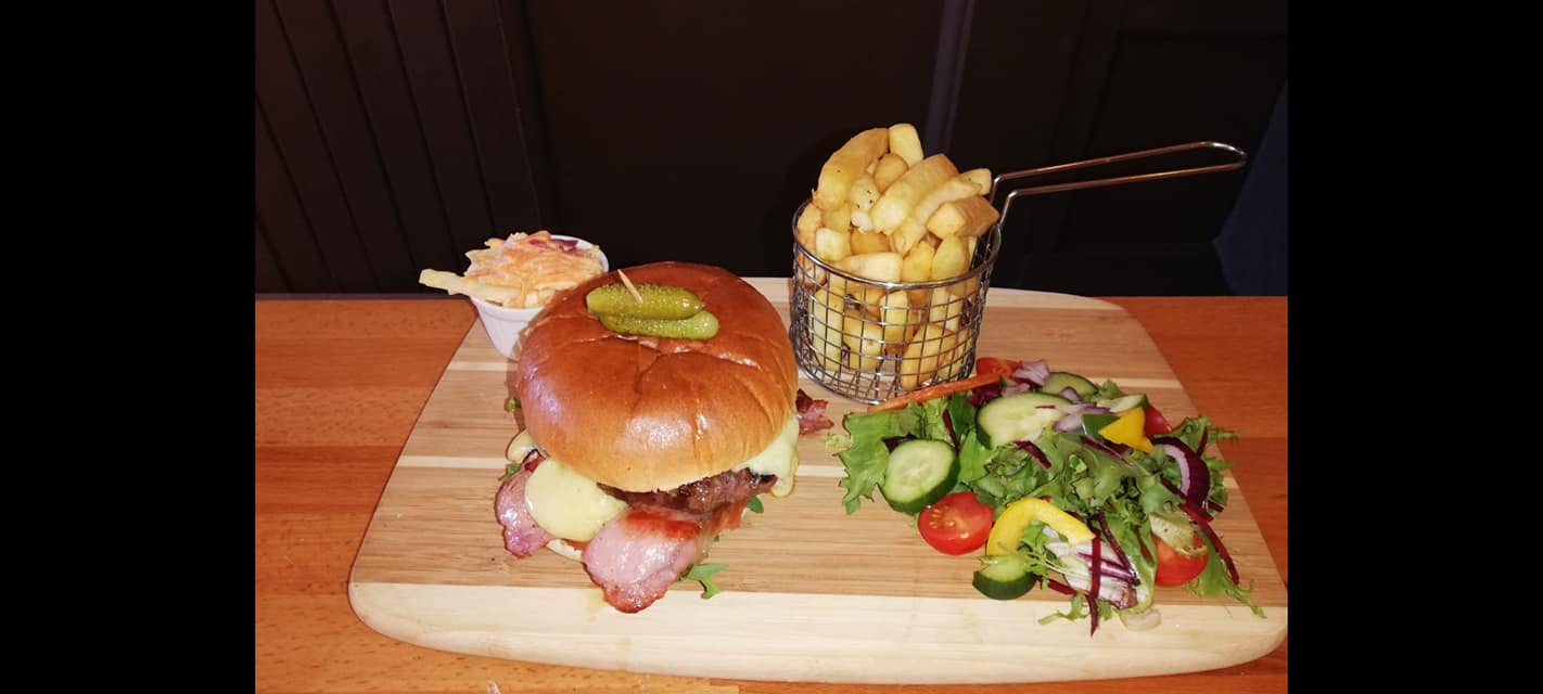 Burger and chips