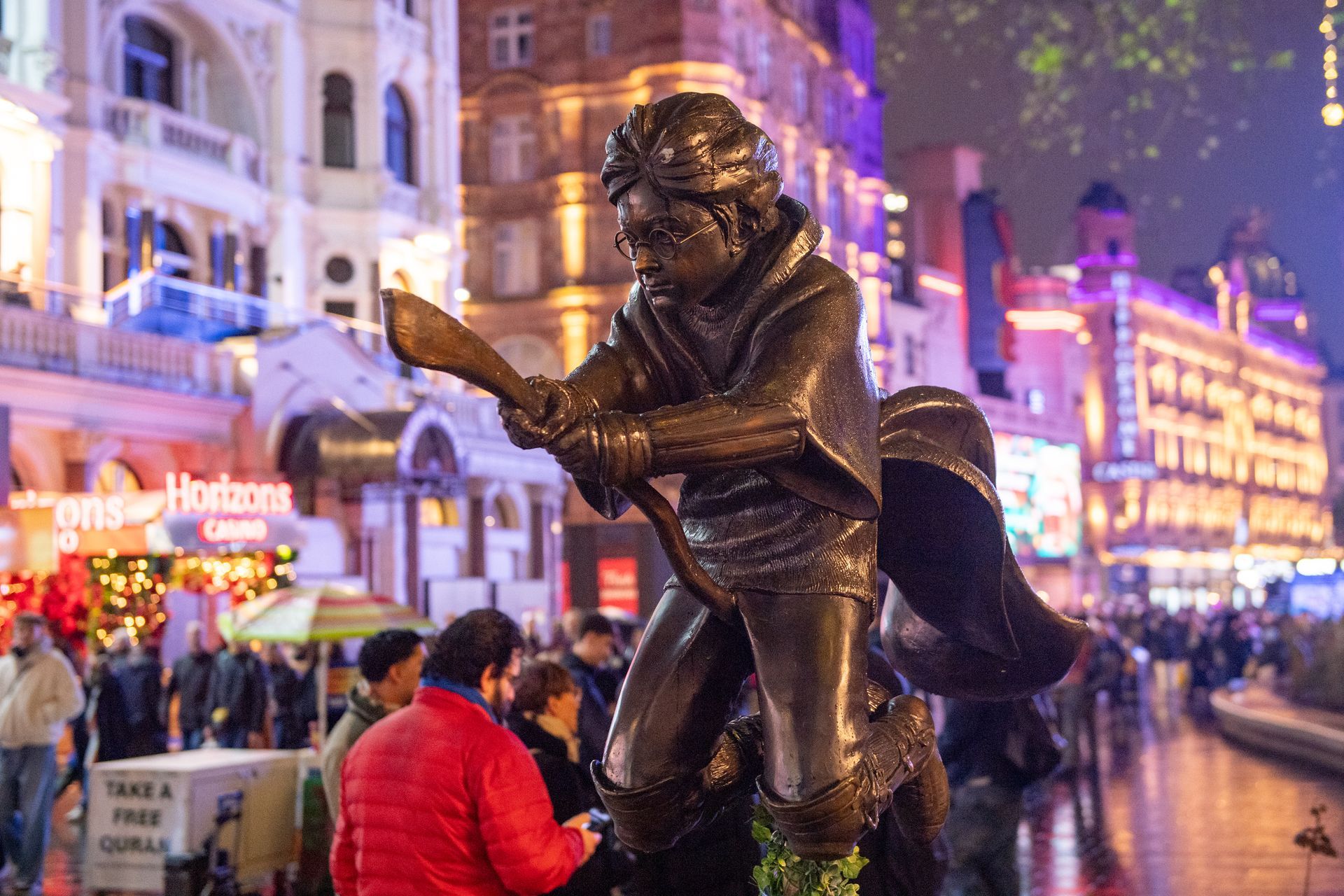Harry Potter statue in Leicester Square London outside the Odeon cinema