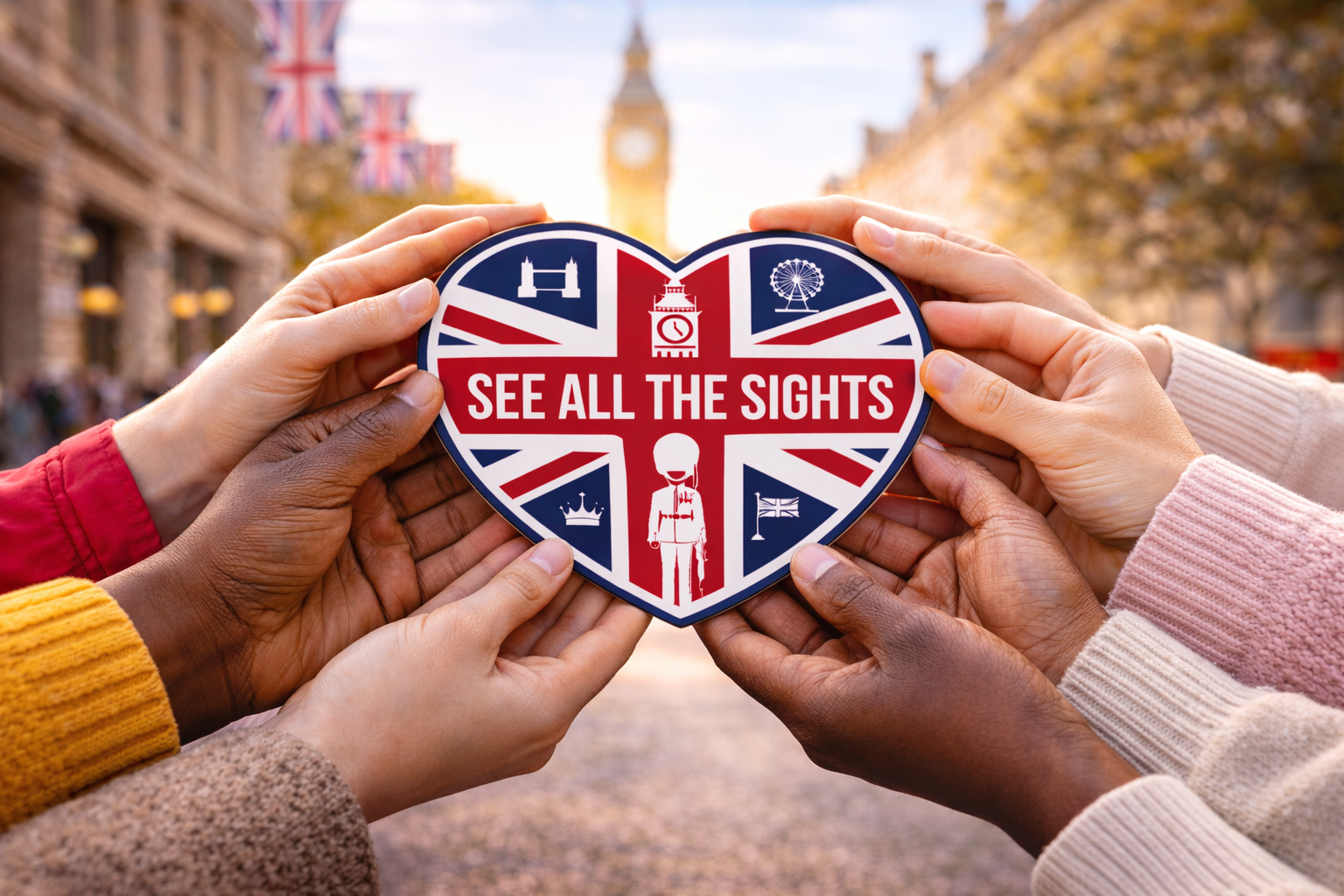 See All The Sights London walking tour gift voucher held in front of Big Ben in Westminster