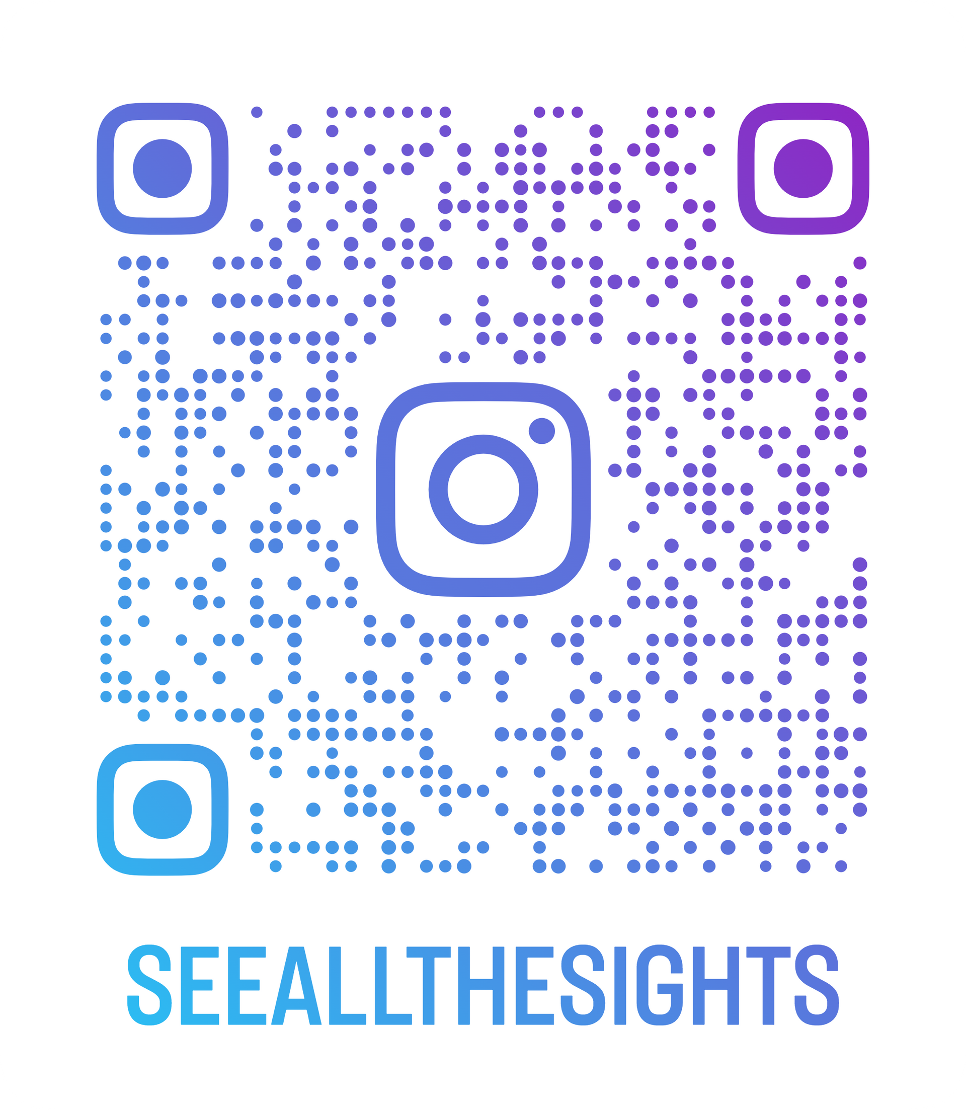 QR code linking to the See All The Sights Instagram page