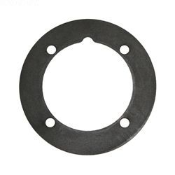 A black rubber ring with three holes in it on a white background.