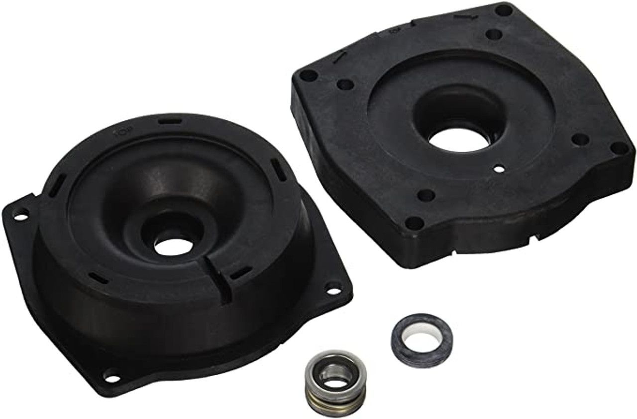A close up of a rubber seal and a bearing on a white background