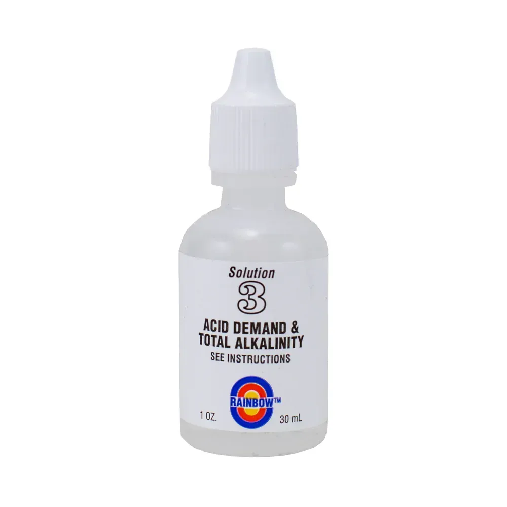 A bottle of solution 3 acid demand and total alkalinity