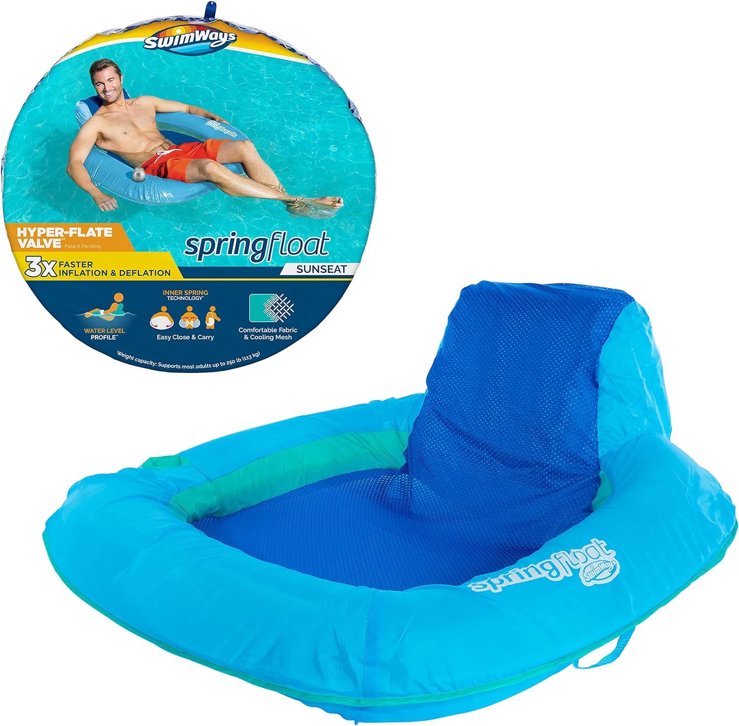 A man is laying on a spring float in a pool