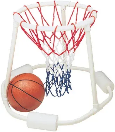 A basketball hoop with a basketball in it