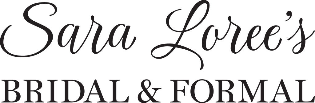 The logo for sara loree 's bridal and formal is black and white.