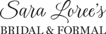 The logo for sara loree 's bridal and formal is black and white.