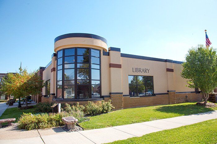 A large building with the word library on it