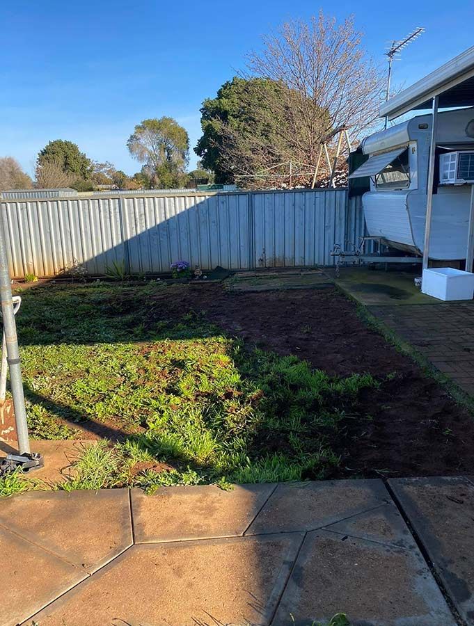 A Backyard With a Fence and a Lot of Grass — B & C Yard Improvements in Dubbo, NSW