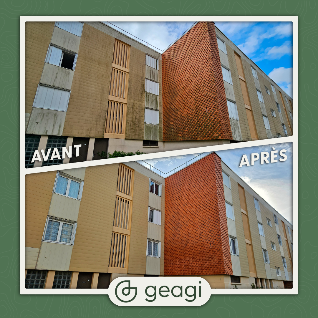 Avant après d'un nettoyage de façade à Rouen