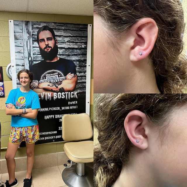 happy customer with new piercings