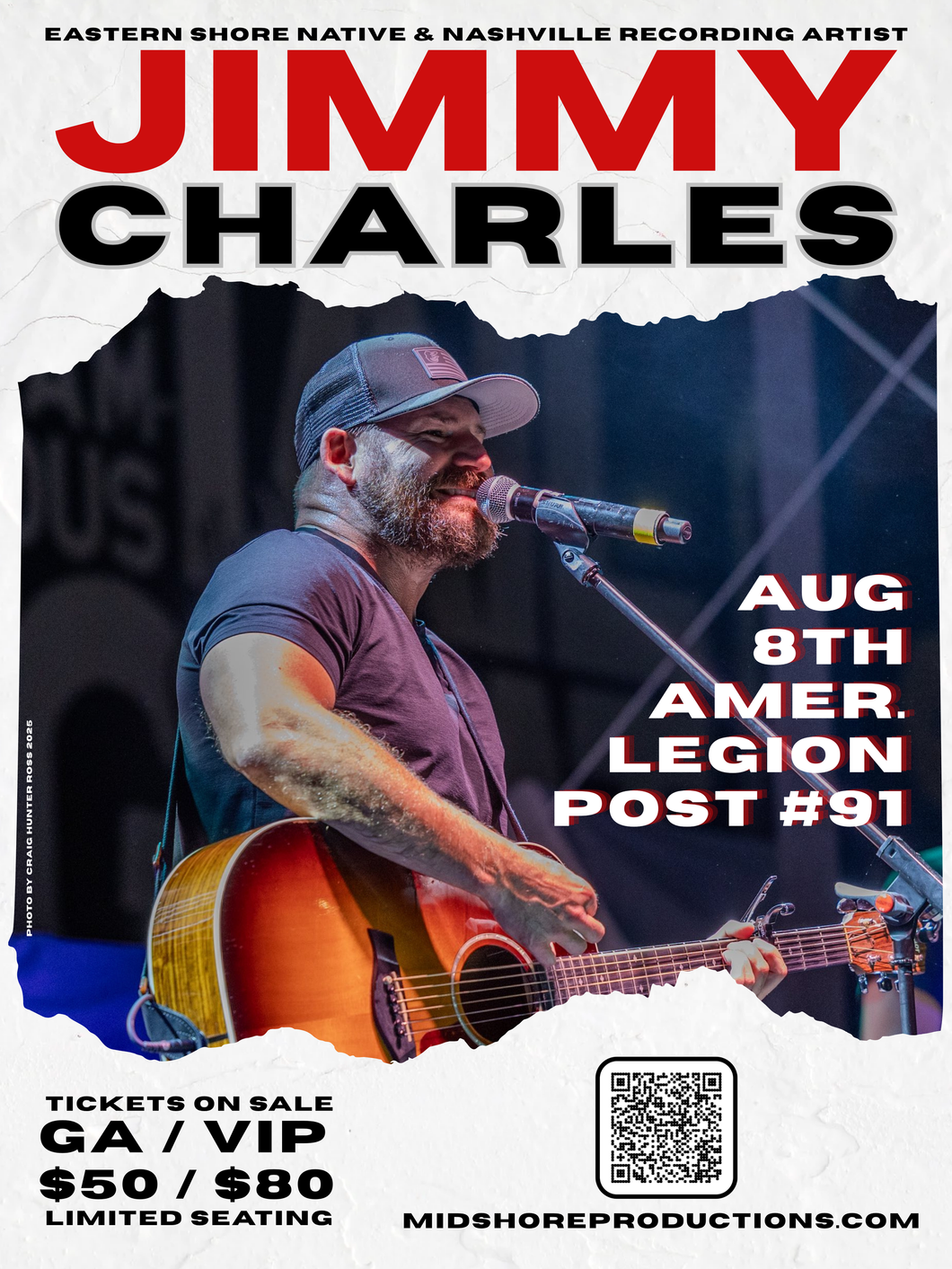 Jimmy Charles in Concert August 8 Cambridge