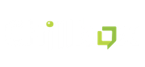 Green chat bubble logo with a small green dot on a white background