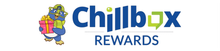 Chillbox Rewards logo with blue text and a small cartoon character holding a box.