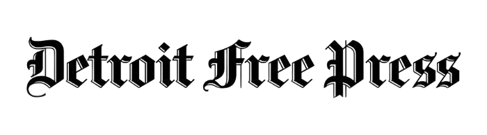 Detroit Free Press logo in black gothic-style text on a white background