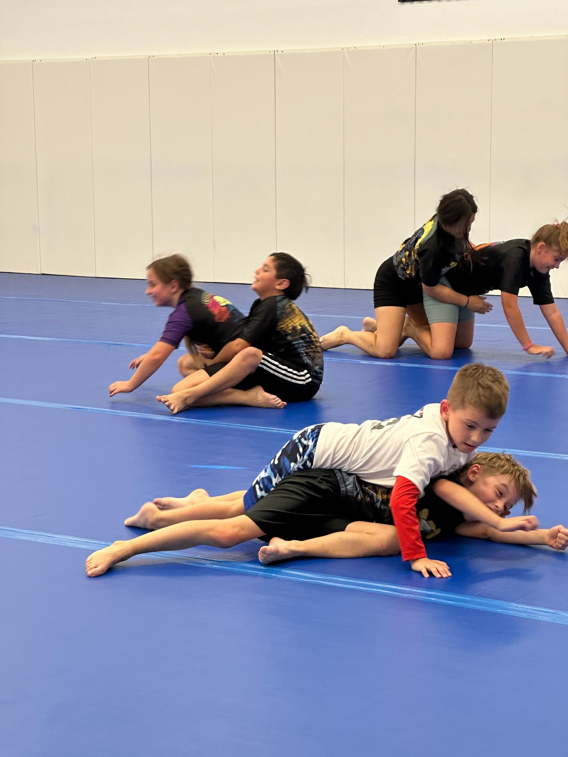 Students train no-gi grappling drills at Vacaville Grappling Academy in Vacaville, CA to build faster reactions.