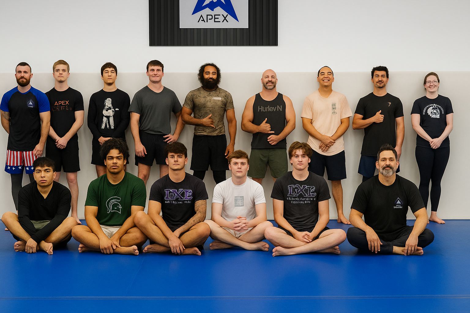 Adults practicing grappling drills at Vacaville Grappling Academy in Vacaville, CA for stress relief and fitness.