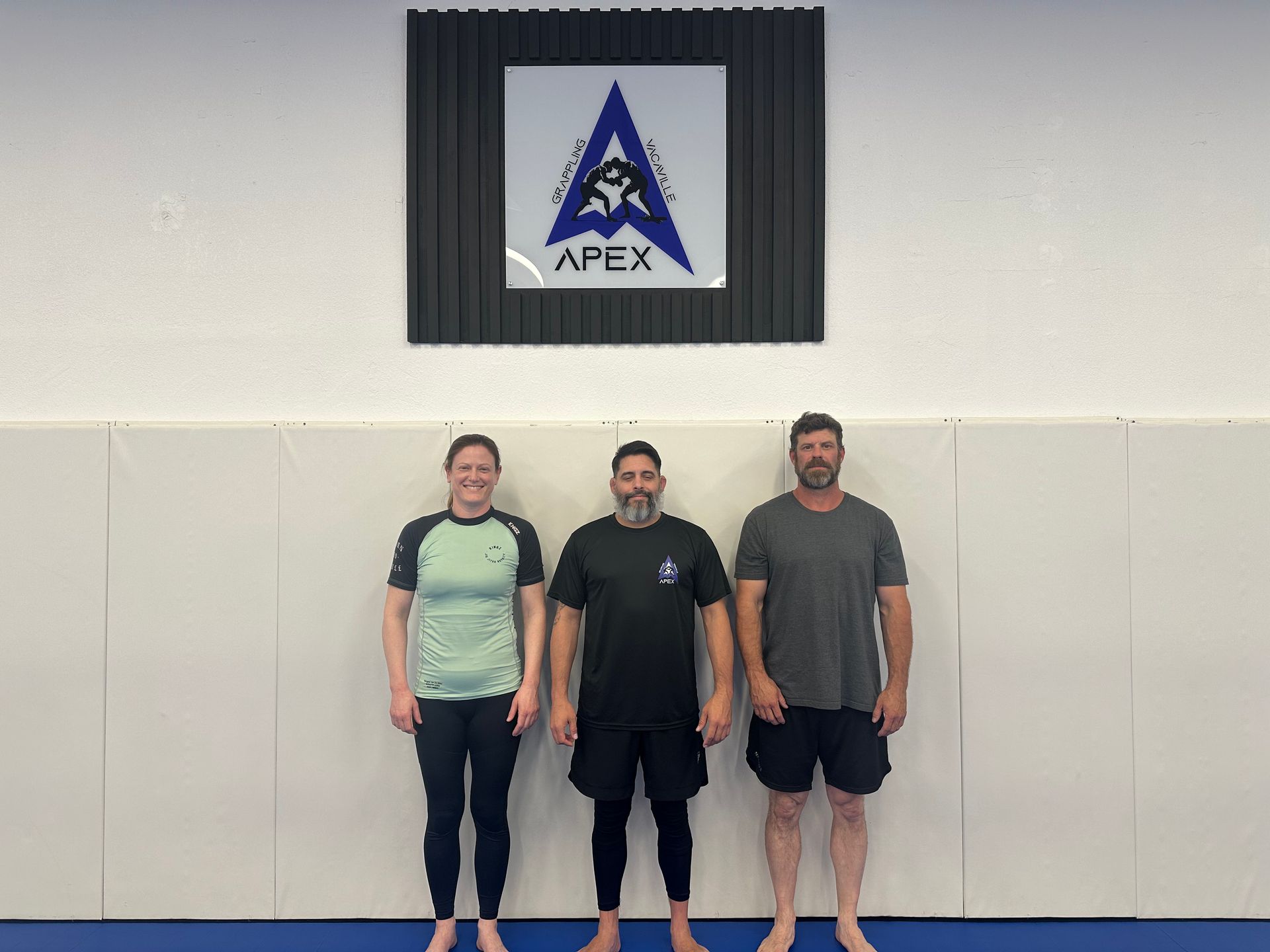 Adults train grappling techniques at Vacaville Grappling Academy in Vacaville, CA, building calm focus after work.