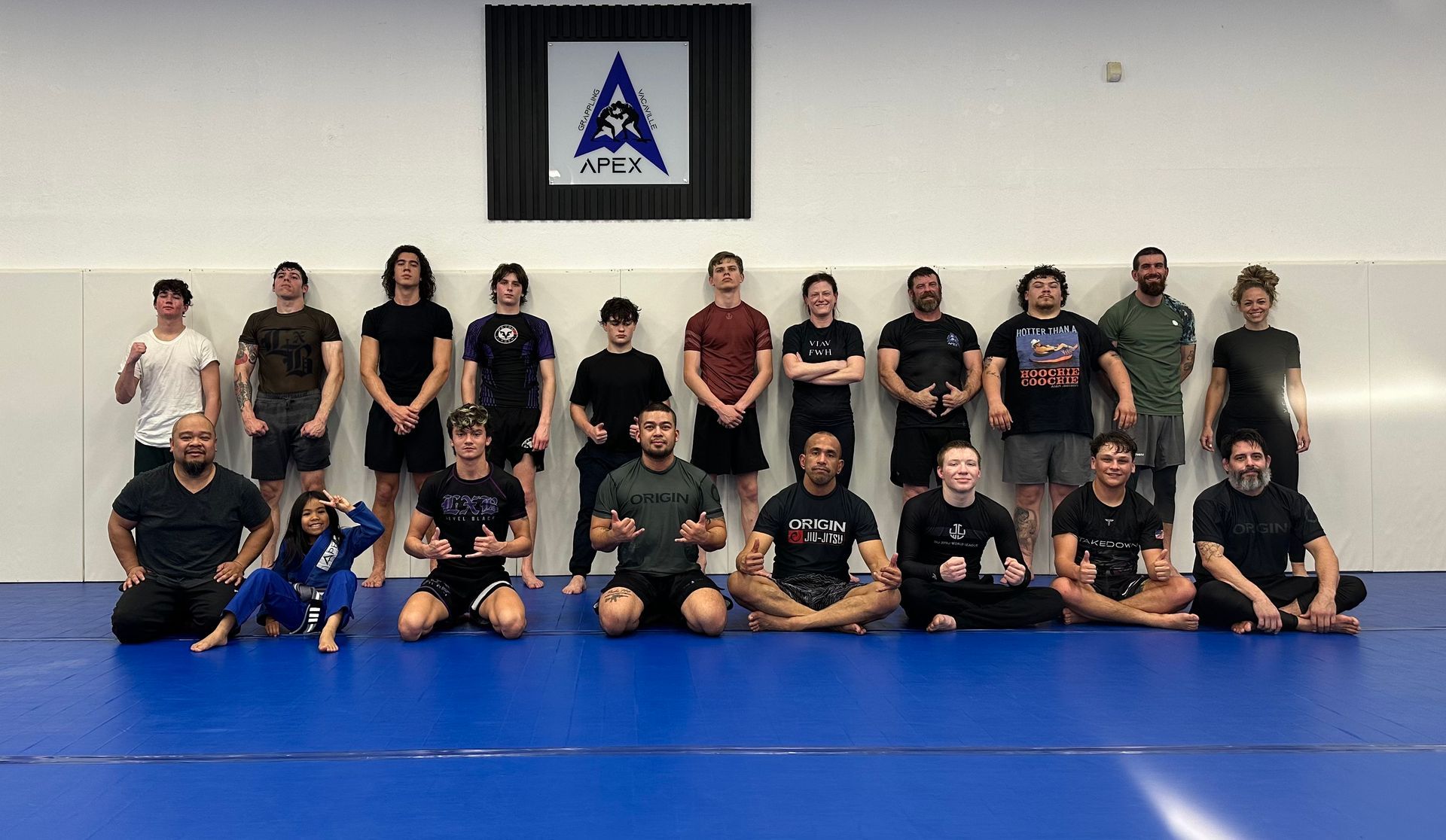 Adults practice controlled grappling at Vacaville Grappling Academy in Vacaville, CA to build calm focus and resilience.