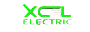 Xcel Electric logo with green letters.