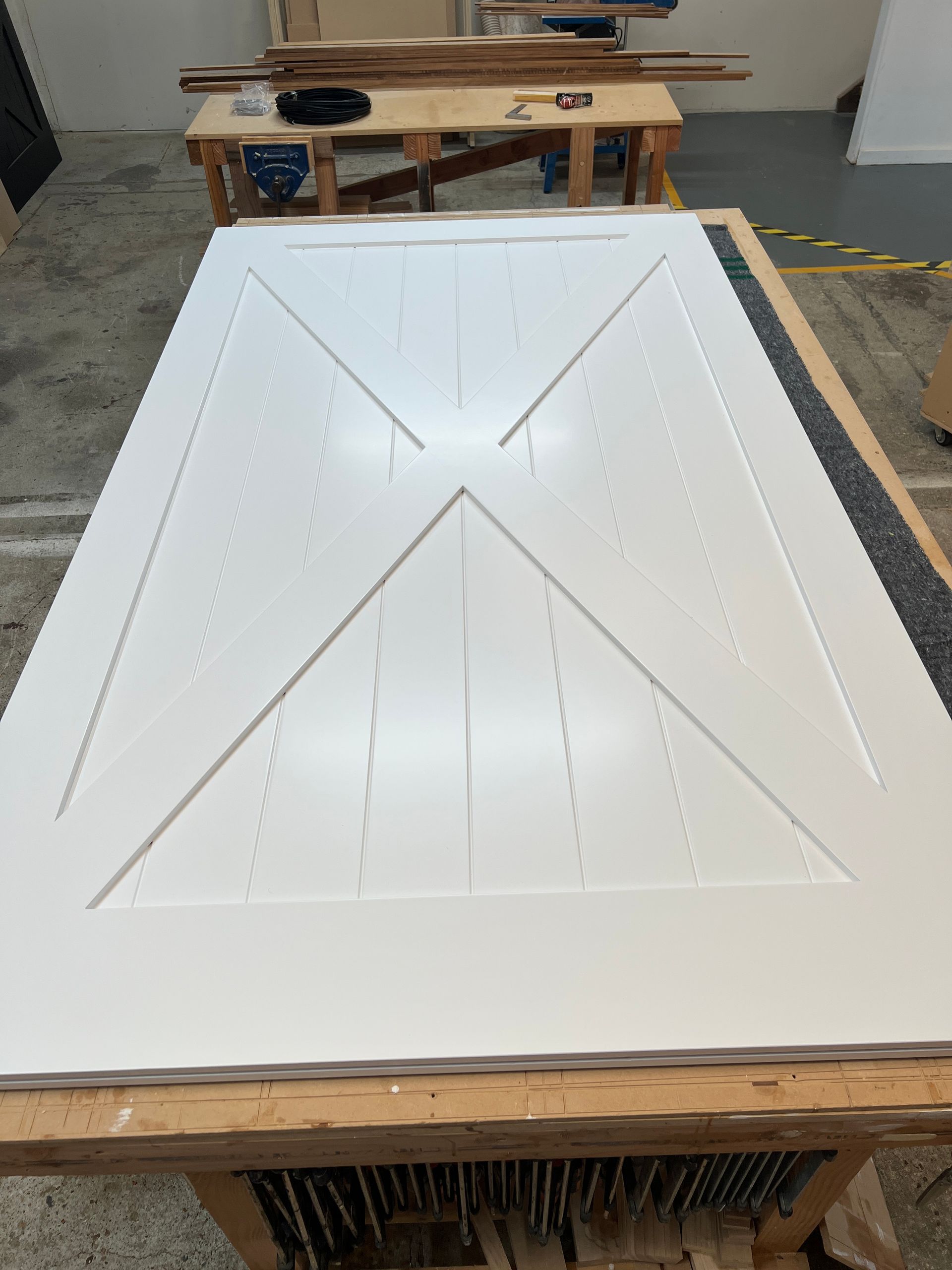 white barn door