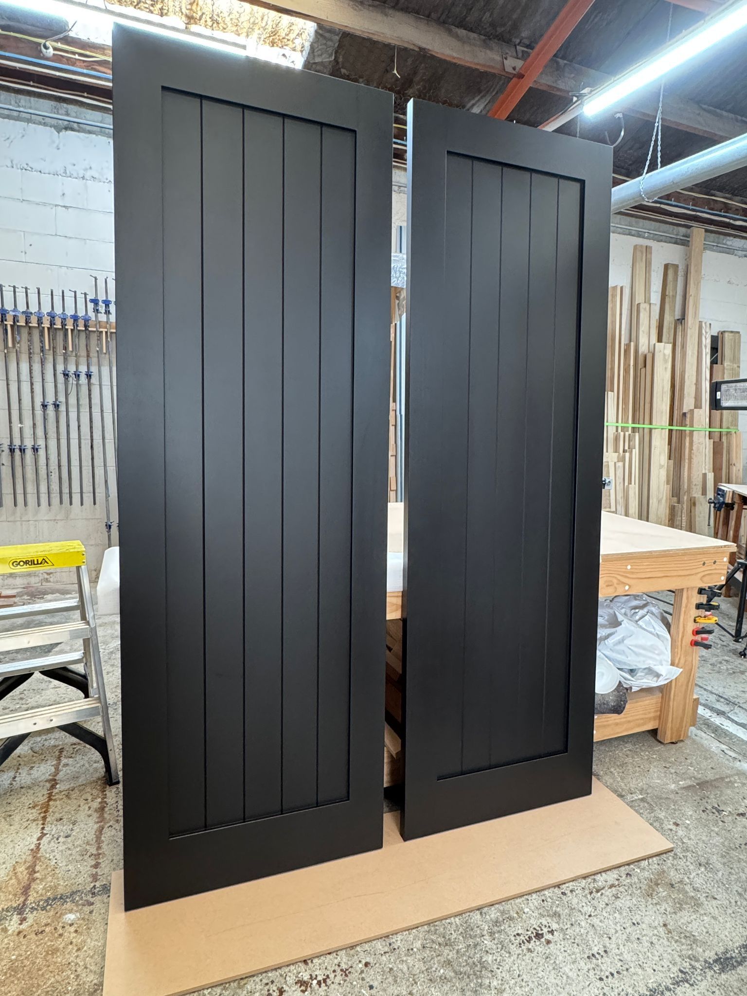 custom black barn doors