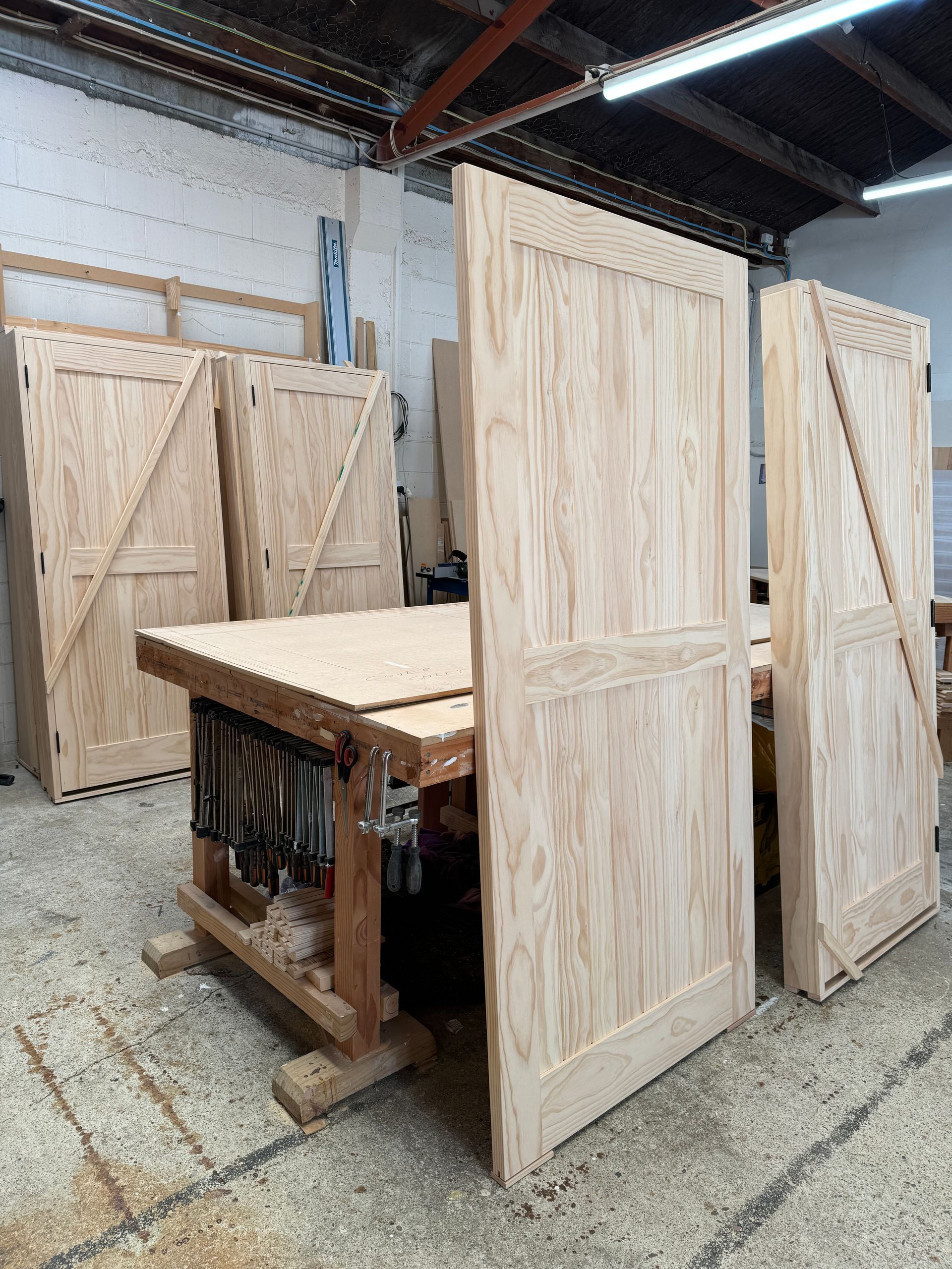 House lot of timber doors