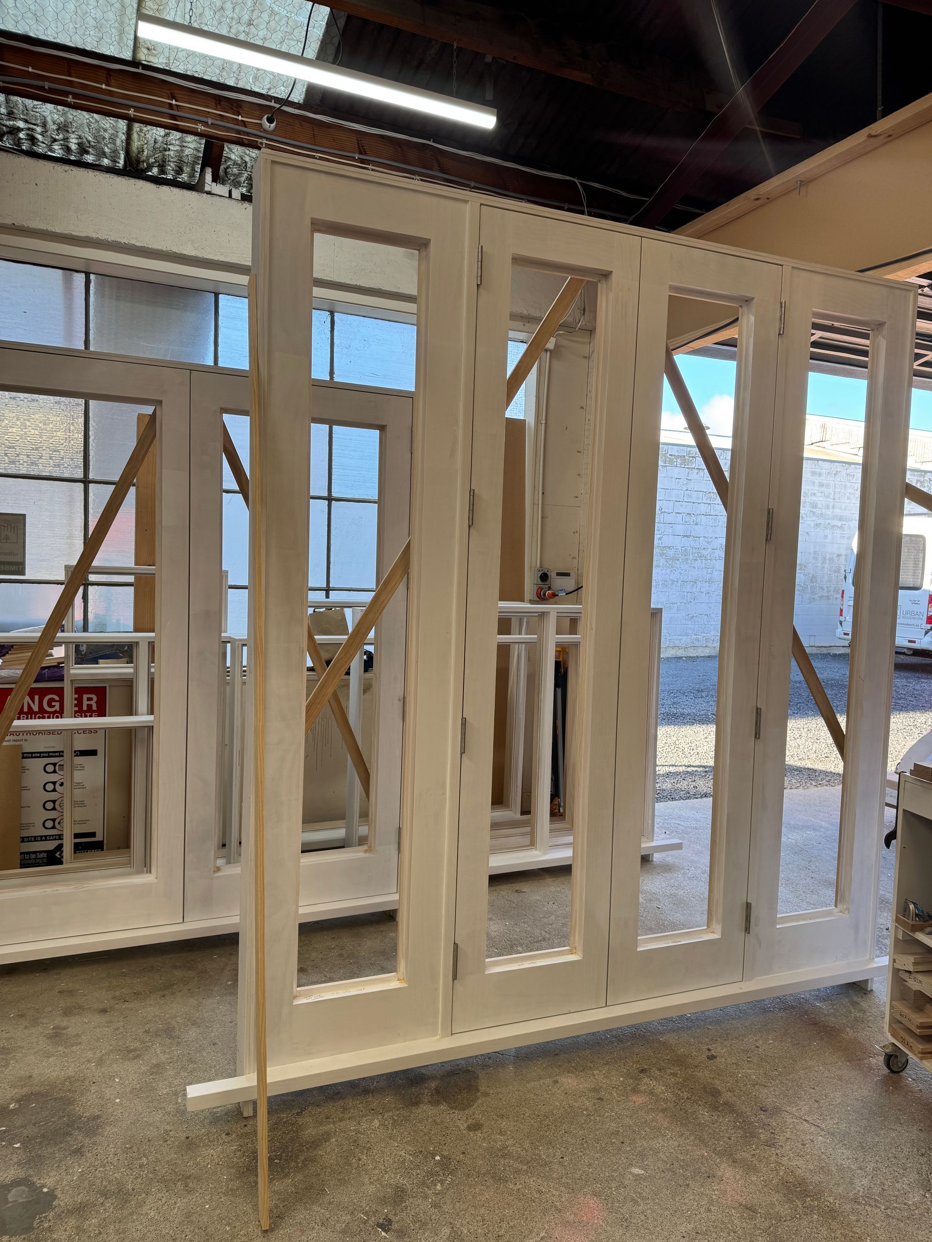 Exterior timber French doors with sidelites